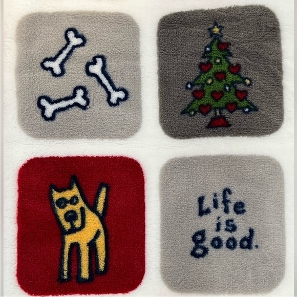 Life is good - ‘Dog Holiday’ plush throw. 50” x 70”. NWT. - Picture 2 of 4